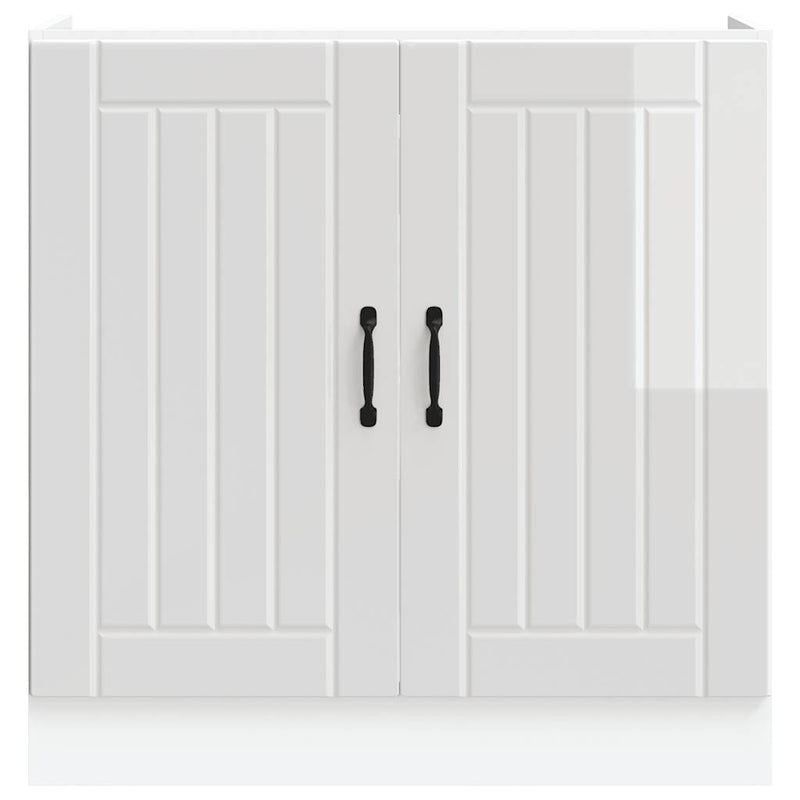 vidaXL mosdóaljzatos szekrény Lucca magasfényű fehér szerelt fa