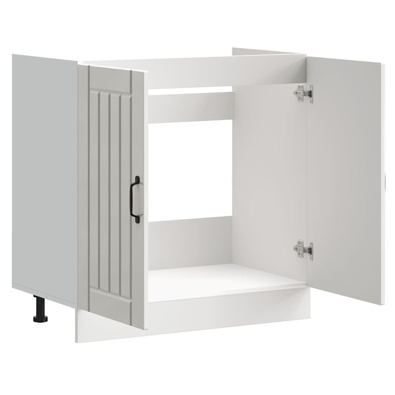 vidaXL mosdóaljzatos szekrény Lucca magasfényű fehér szerelt fa