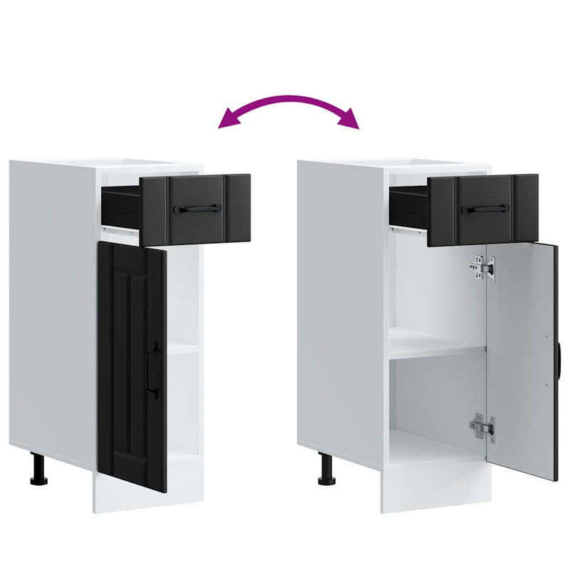 vidaXL Konyhai alsó szekrény Lucca fekete szerelt fa