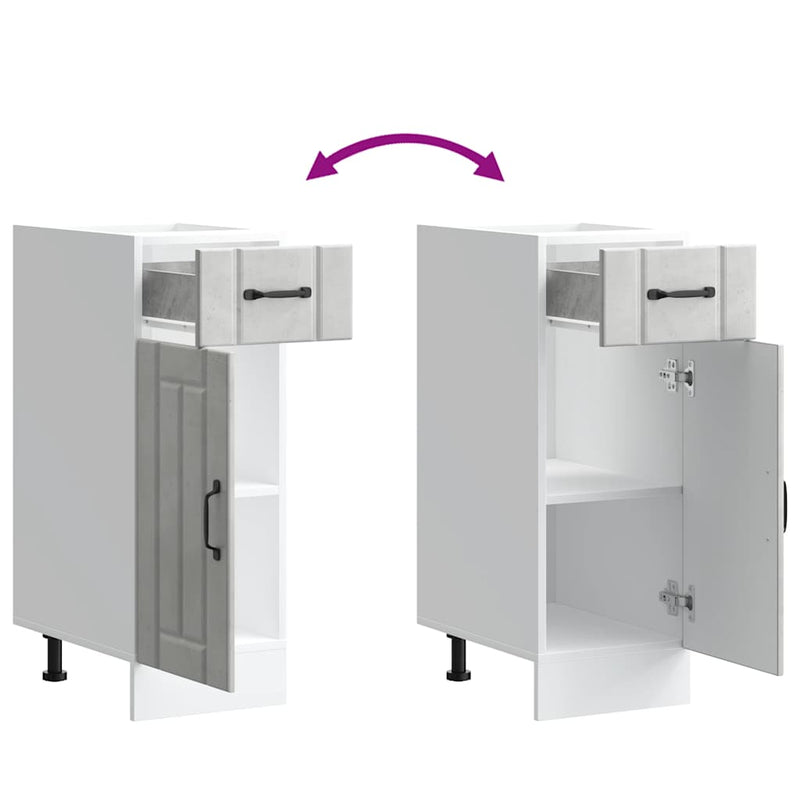 vidaXL Konyhai alsó szekrény Lucca betonszürke szerelt fa