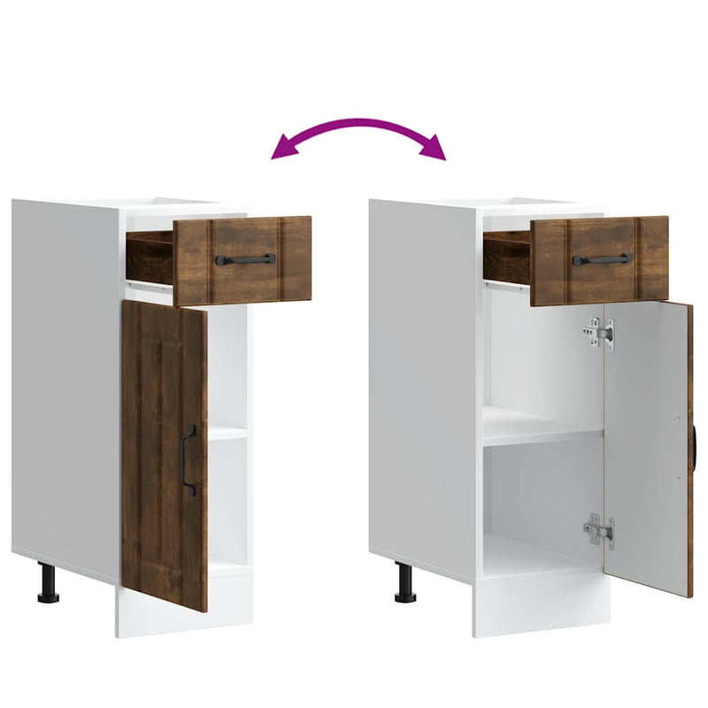 vidaXL Konyhai alsó szekrény Lucca füstölt tölgy szerelt fa