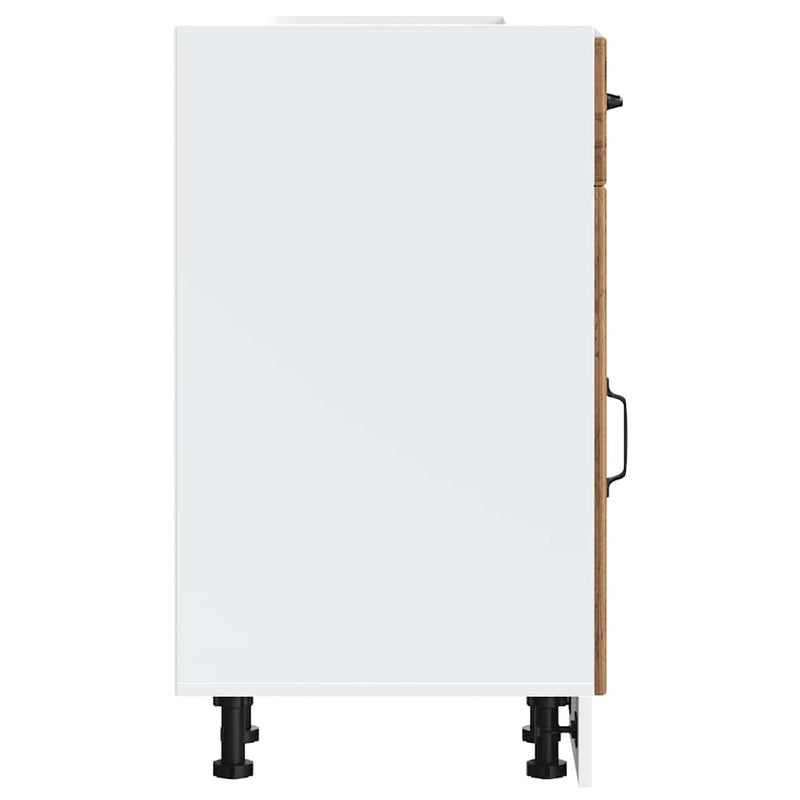 vidaXL Konyhai alsó szekrény Lucca antik fa szerelt fa