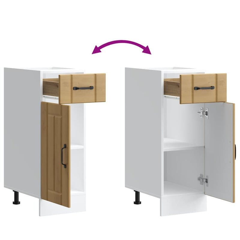 vidaXL Konyhai alsó szekrény Lucca kézműves tölgy szerelt fa