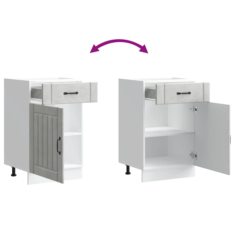 vidaXL Konyhai alsó szekrény Lucca betonszürke szerelt fa