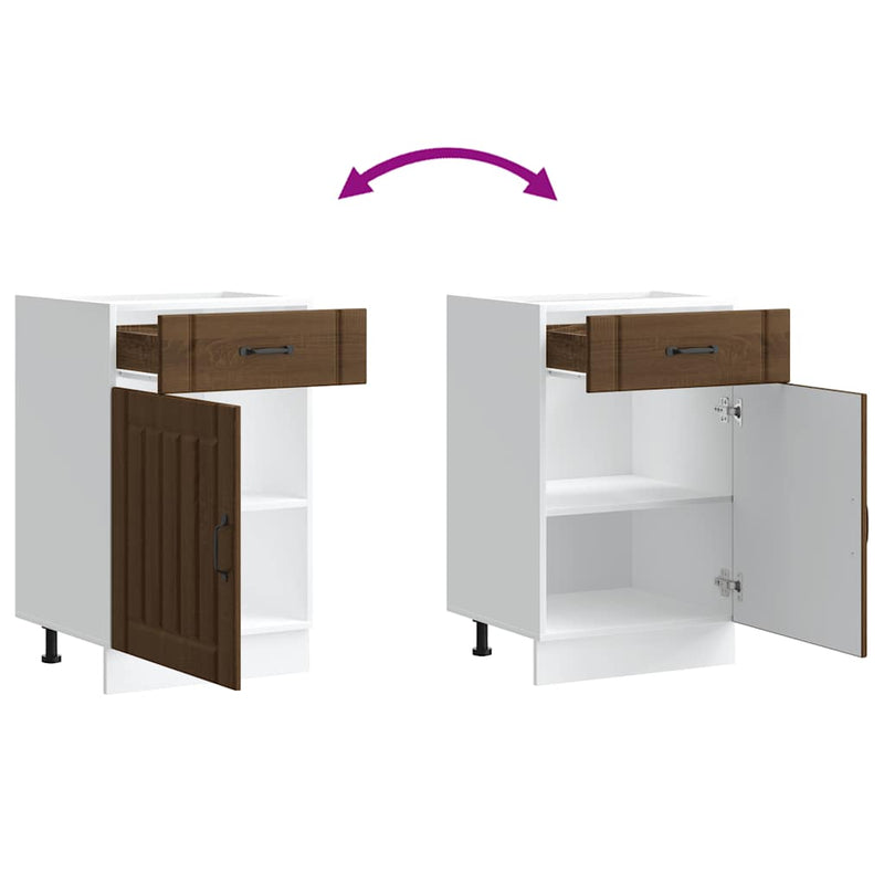 vidaXL Konyhai alsó szekrény Lucca barna tölgy szerelt fa