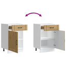 vidaXL Konyhai alsó szekrény Lucca kézműves tölgy szerelt fa