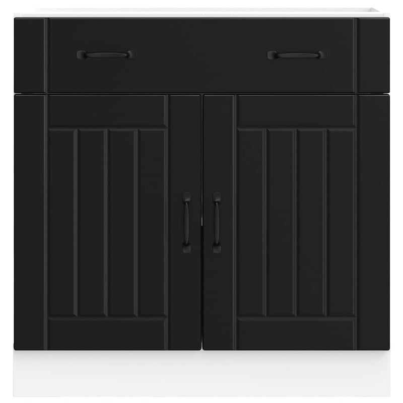 vidaXL Konyhai alsó szekrény Lucca fekete szerelt fa