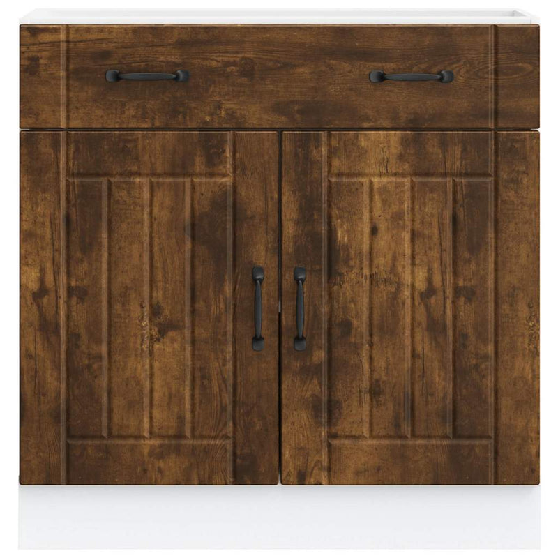 vidaXL Konyhai alsó szekrény Lucca füstölt tölgy szerelt fa