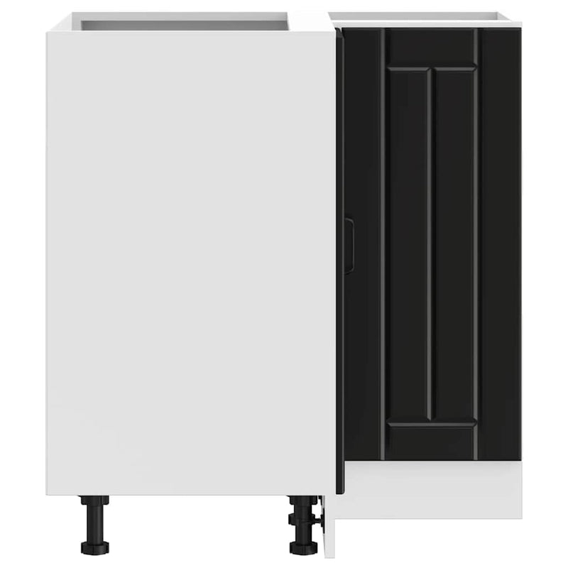 vidaXL Konyhai sarok alsó szekrény Lucca fekete szerelt fa