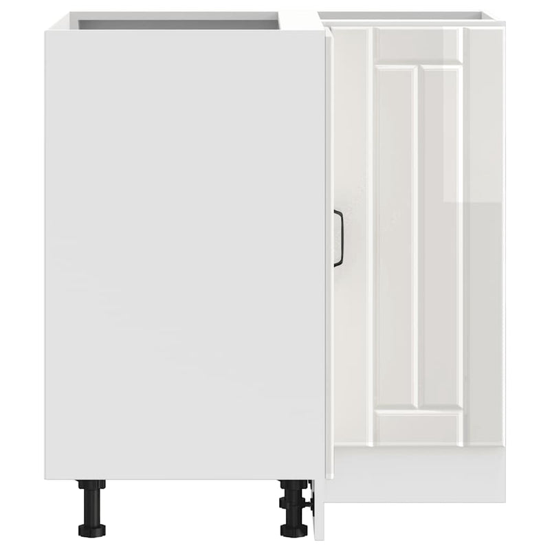 vidaXL Konyhai sarok alsó szekrény Lucca magasfényű fehér szerelt fa