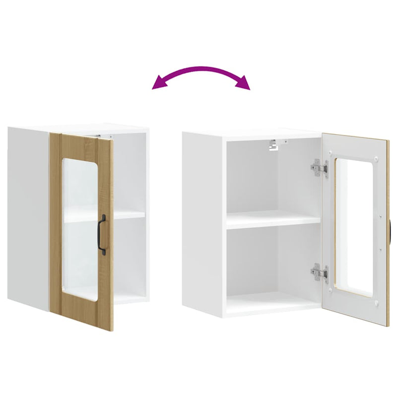 vidaXL Konyhai fali szekrény üvegajtóval Lucca sonoma tölgy