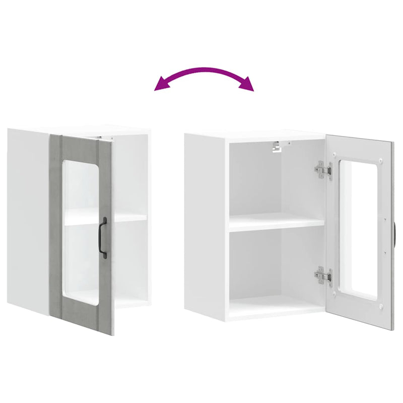 vidaXL Konyhai fali szekrény üvegajtóval Lucca betonszürke