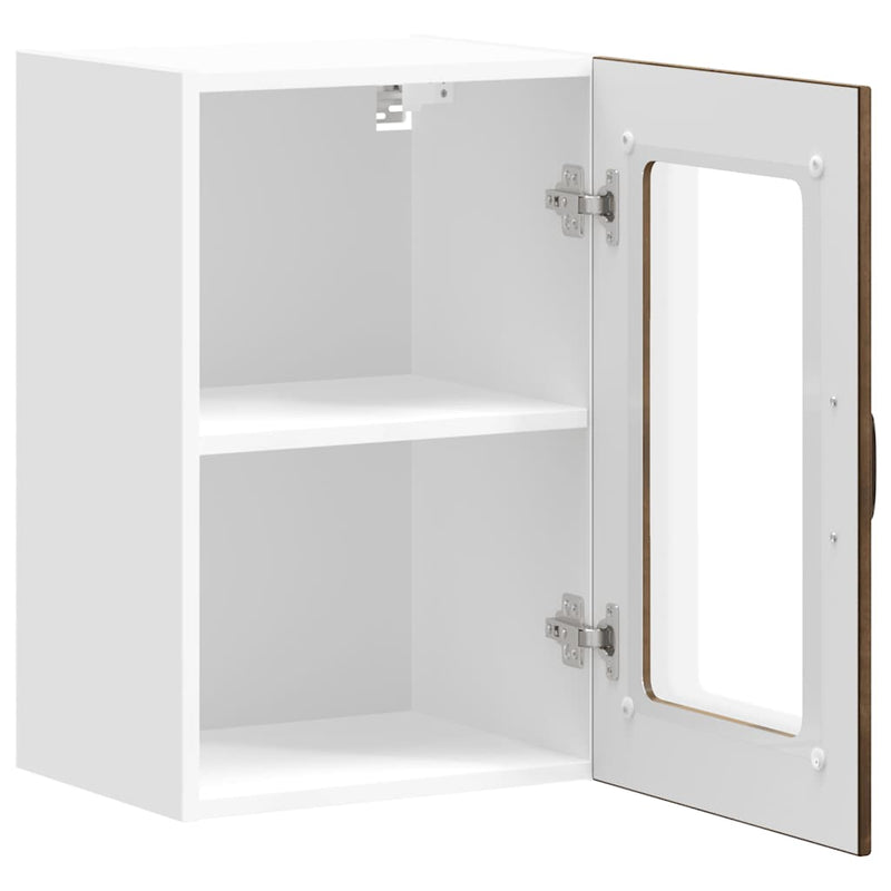 vidaXL Konyhai fali szekrény üvegajtóval Lucca füstölt tölgy