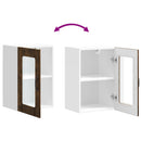 vidaXL Konyhai fali szekrény üvegajtóval Lucca füstölt tölgy