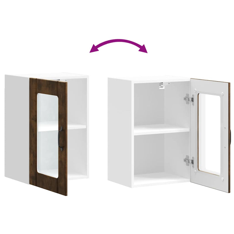 vidaXL Konyhai fali szekrény üvegajtóval Lucca füstölt tölgy