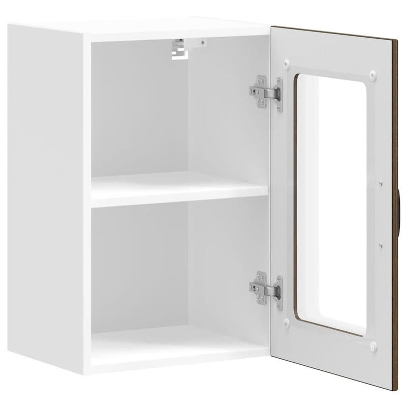 vidaXL Konyhai fali szekrény üvegajtóval Lucca barna tölgy