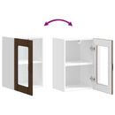 vidaXL Konyhai fali szekrény üvegajtóval Lucca barna tölgy