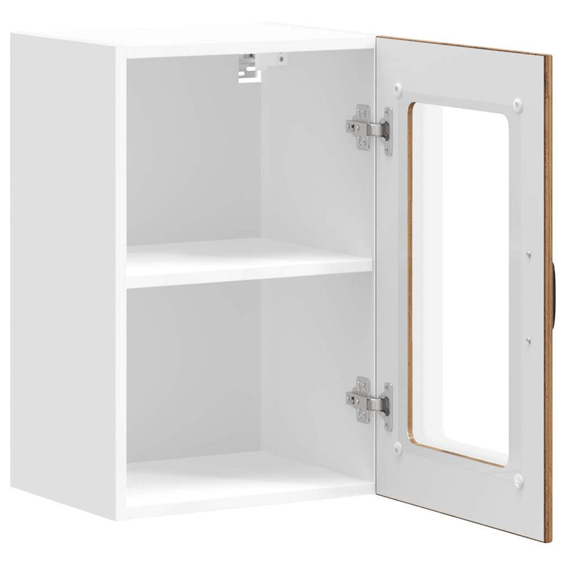 vidaXL Konyhai fali szekrény üvegajtóval Lucca antik fa