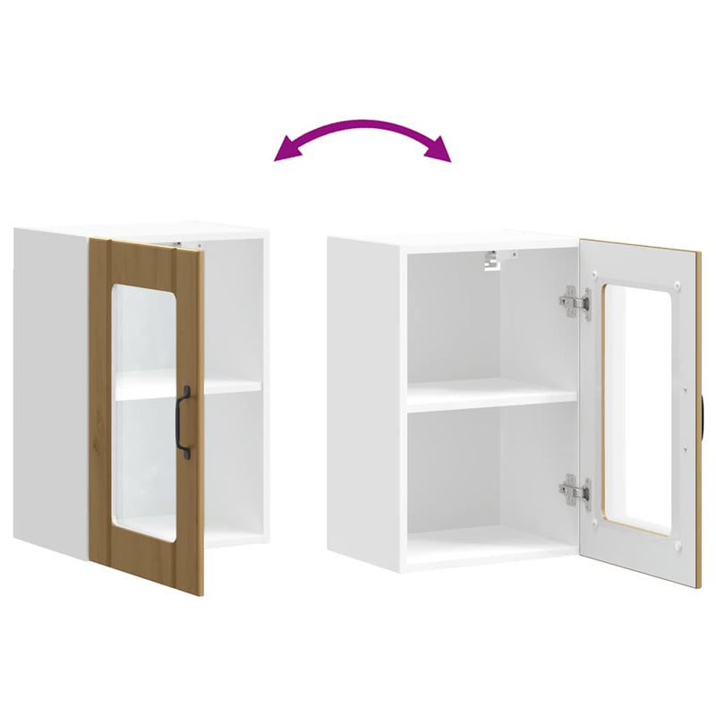 vidaXL Konyhai fali szekrény üvegajtóval Lucca kézműves tölgy