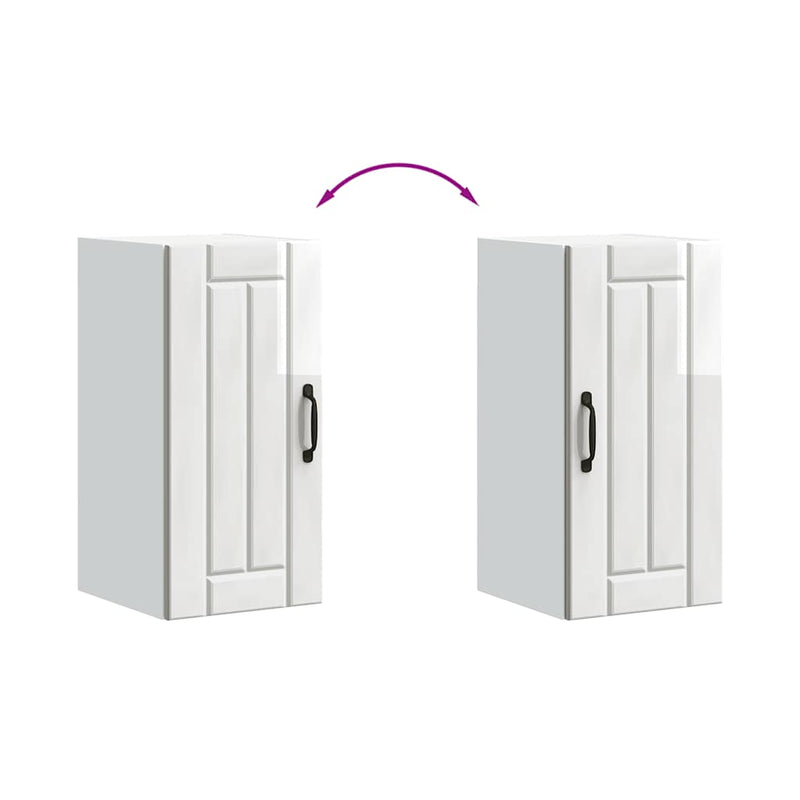 vidaXL konyhai fali szekrény Lucca magasfényű fehér szerelt fa