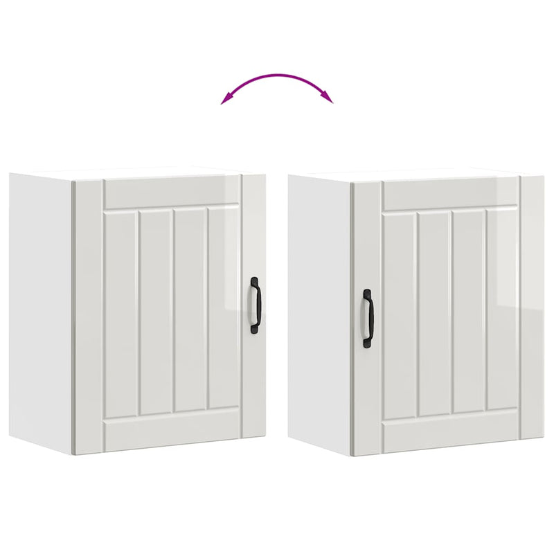 vidaXL konyhai fali szekrény Lucca magasfényű fehér szerelt fa