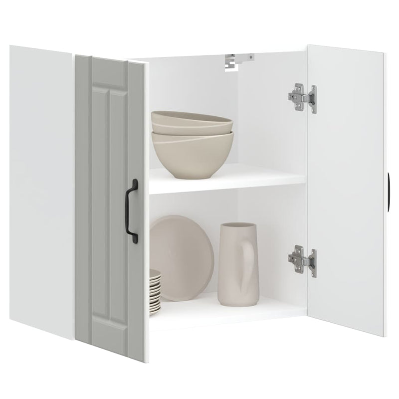 vidaXL konyhai fali szekrény Lucca fehér szerelt fa