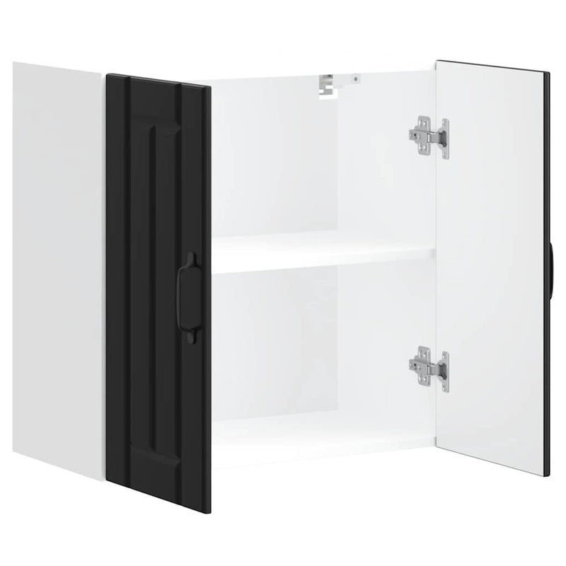 vidaXL Konyhai fali szekrény Lucca fekete szerelt fa