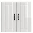 vidaXL konyhai fali szekrény Lucca magasfényű fehér szerelt fa