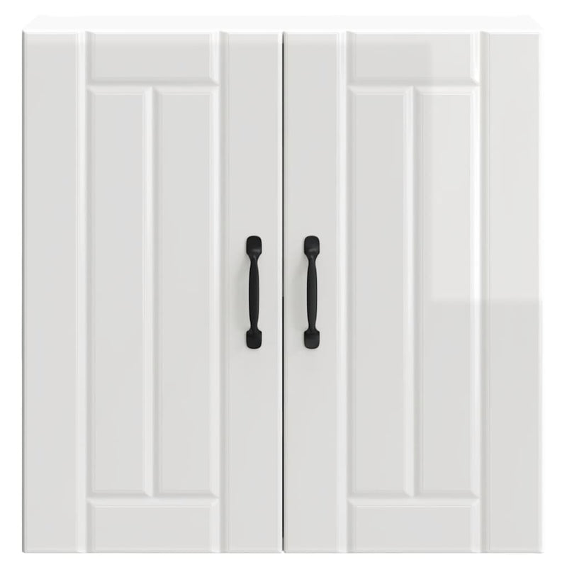 vidaXL konyhai fali szekrény Lucca magasfényű fehér szerelt fa