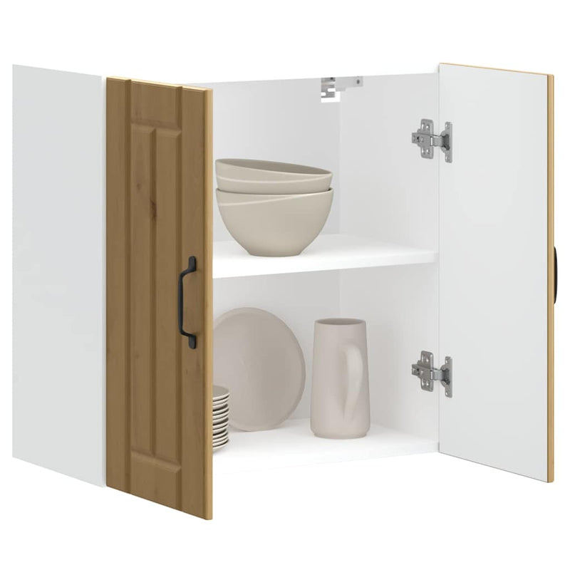 vidaXL konyhai fali szekrény Lucca kézműves tölgy szerelt fa