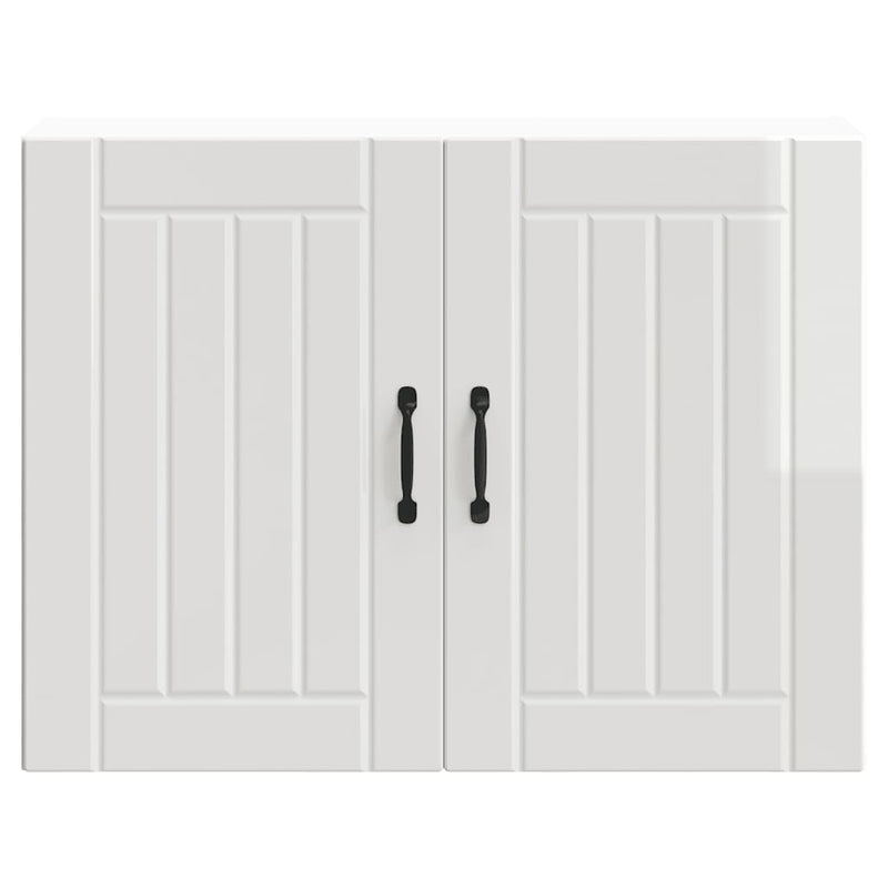 vidaXL konyhai fali szekrény Lucca magasfényű fehér szerelt fa