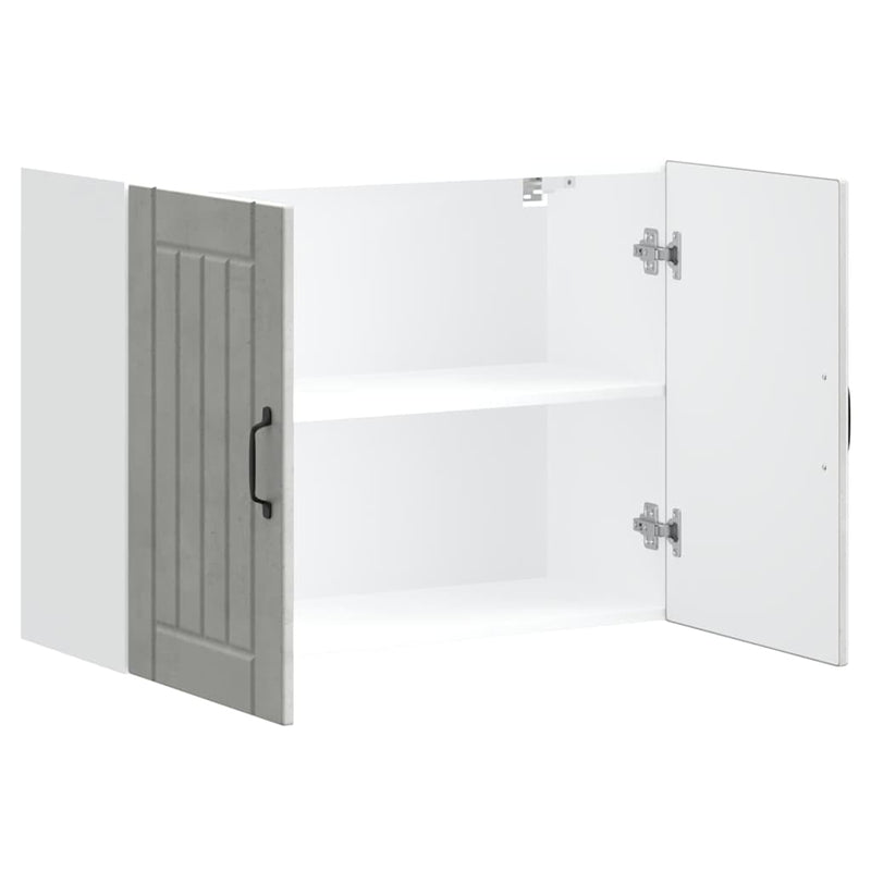 vidaXL konyhai fali szekrény Lucca betonszürke szerelt fa