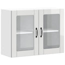 vidaXL Konyhai fali szekrény üvegajtóval Lucca magasfényű fehér színű