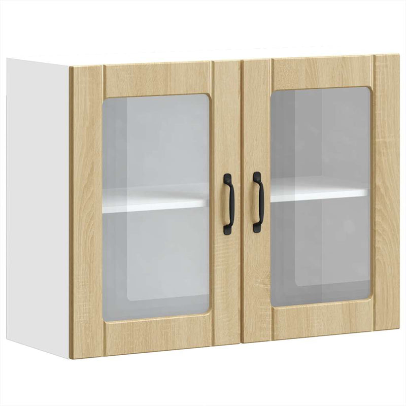 vidaXL konyhai fali szekrény üvegajtóval Lucca sonoma tölgy