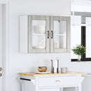vidaXL Konyhai fali szekrény üvegajtóval Lucca szürke sonoma műfa