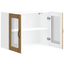 vidaXL konyhai fali szekrény üvegajtóval Lucca kézműves tölgy