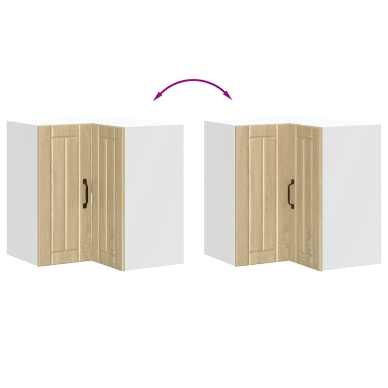 vidaXL Lucca sonoma tölgy színű szerelt fa konyhai fali sarokszekrény