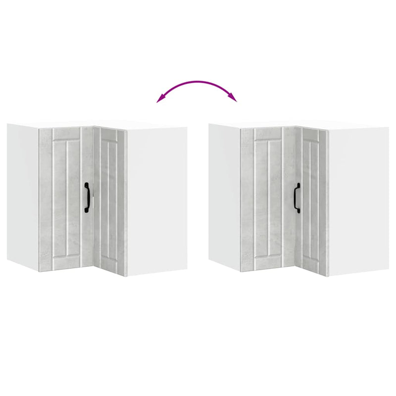 vidaXL Lucca betonszürke szerelt fa konyhai fali sarokszekrény