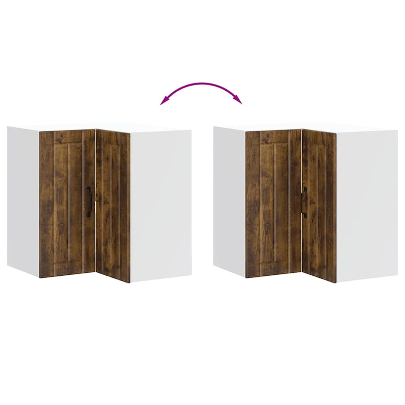 vidaXL Lucca füstös tölgy színű szerelt fa konyhai fali sarokszekrény