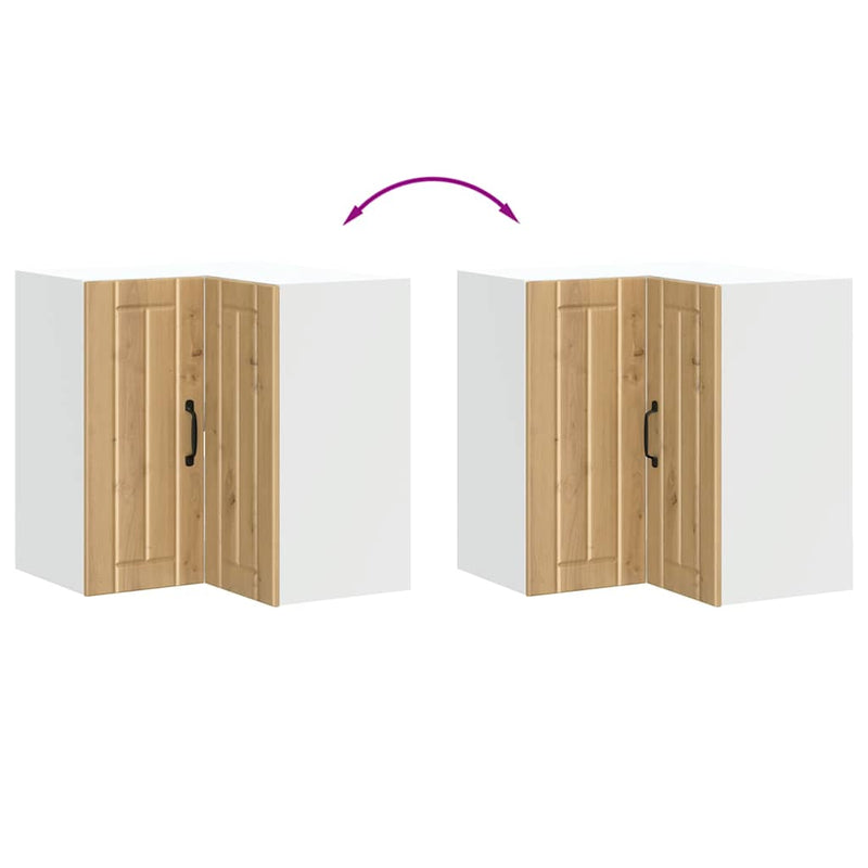 vidaXL Lucca kézműves tölgy szerelt fa konyhai fali sarokszekrény