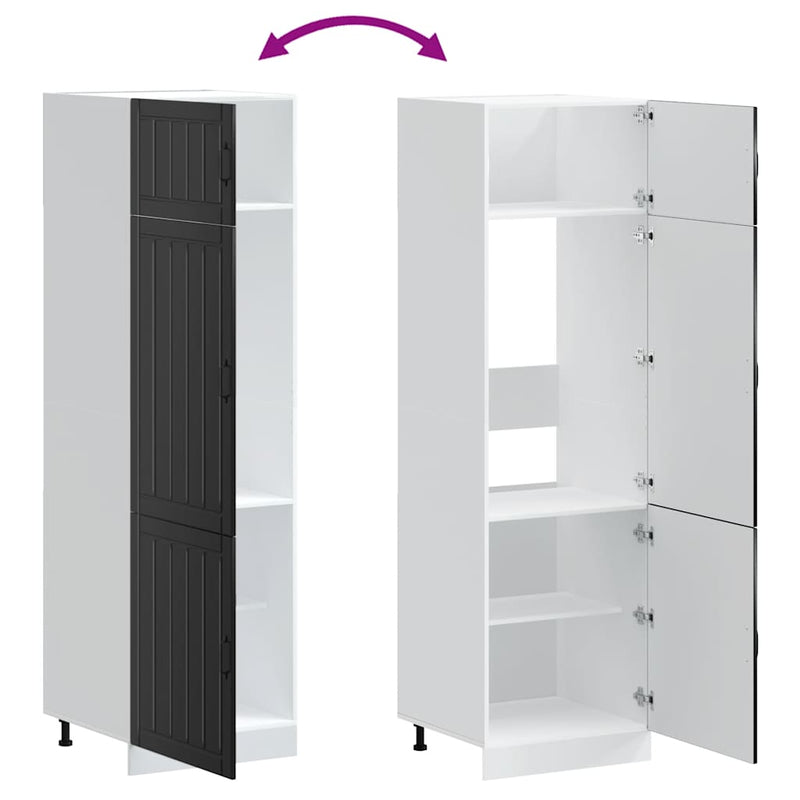 vidaXL Lucca fekete szerelt fa konyhaszekrény