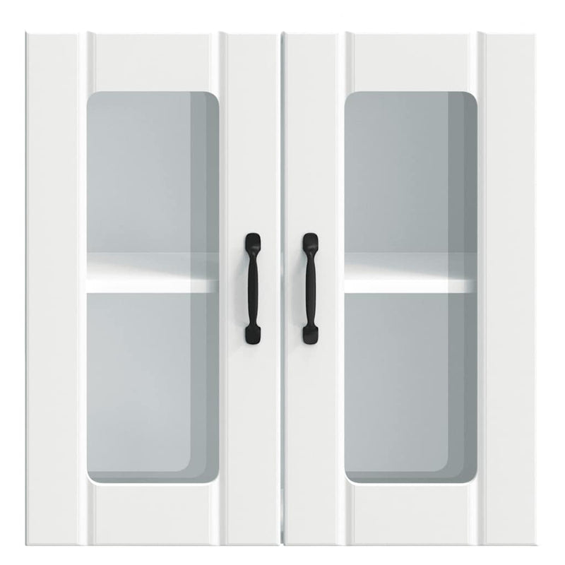 vidaXL Konyhai fali szekrény üvegajtóval Lucca fehér színű műfa