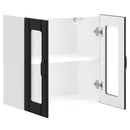 vidaXL Konyhai fali szekrény üvegajtóval Lucca fekete színű fűrészáru
