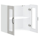 vidaXL Konyhai fali szekrény üvegajtóval Lucca magasfényű fehér színű