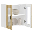 vidaXL konyhai fali szekrény üvegajtóval Lucca sonoma tölgy