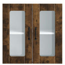 vidaXL konyhai fali szekrény üvegajtóval Lucca füstölt tölgy