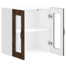 vidaXL konyhai fali szekrény üvegajtóval Lucca füstölt tölgy