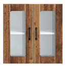 vidaXL Konyhai fali szekrény üvegajtóval Lucca régi fából