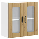 vidaXL konyhai fali szekrény üvegajtóval Lucca kézműves tölgy