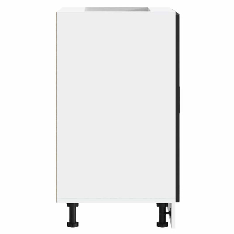 vidaXL Porto fekete szerelt fa konyhai alapszekrény